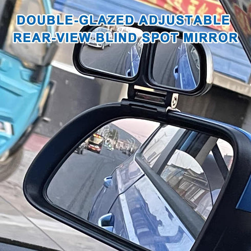 Blind Spot Mirror, Double Glass Convex Rearview Mirror, Adjustable HD Wide Angle Auxiliary Side View Mirror with Frame for Most Vehicles, Universa...