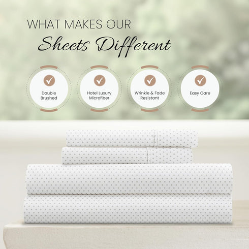 Linen Market Double-Brushed Patterned Microfiber Full Sheet Set 4 Piece – Oeko-TEX Certified Ultra Soft & Wrinkle-Free - 16" Deep Pocket Sheets - ...