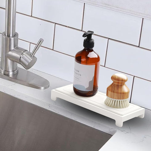 DryingNeat Sink Organizer, Instant Dry Sink Caddy Organizers, Kitchen Sponge Soap Holder Dispenser, Countertop Fast Drying Counter Tray Rack (Bamb...