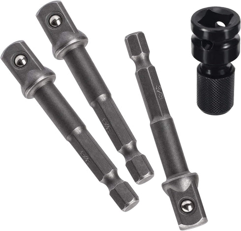 OIIKI 12 Pack 3/8 inch(10mm) Square Socket Adapter Bit Set, Impact Driver Power Bits for Automotive DIY-1/4 Hex Shank...