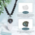 Top Plaza Natural Stone Healing Crystal Clear Quartz Hexagonal Pointed Gemstone Pendant Necklace Crescent Moon Jewelry Adjustable Lava Rock Beads ...
