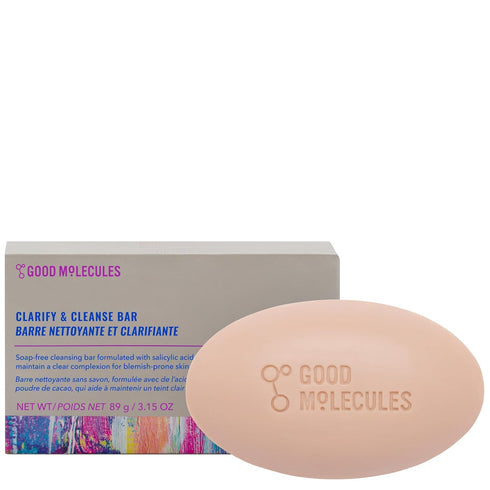 Good Molecules Clarify and Cleanse Bar - Soap-Free Bar with Salicylic Acid BHA, Tea Tree, Kaolin Clay to Hydrate - Skincare for Face and Body...