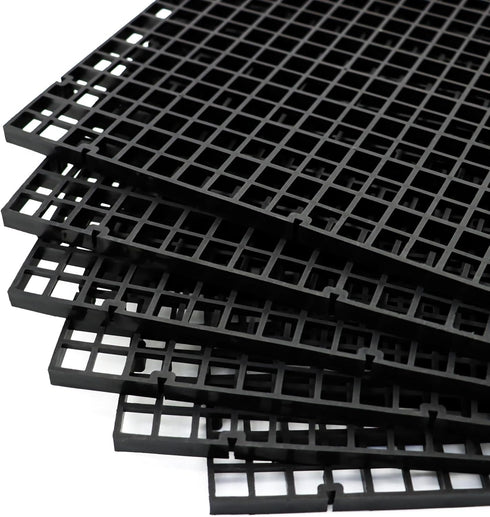 ALEGI Aquarium Fish Tank Divider Plastic Egg Crate Aquarium Filter Bottom Tray Plastic Grid (S 6pcs Black)...