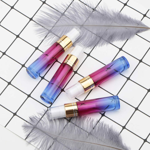 14Pcs 10ml (1/3 oz) Rose Blue Gradient Color Spray Bottles Glass Vials Tube Perfume Atomizer Refillable Makeup Travel Fine Mist Sprayer Bottle Con...