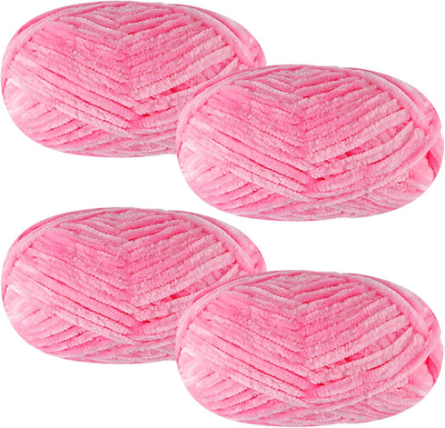 4 PCS 400g Soft Chenille Yarn Velvet Yarn for Crocheting,Fluffy Yarn for Knitting and Crochet DIY Craft,Warm Yarn for Blanket Bag Hat Scarve Cloth...