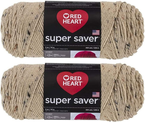 Bulk Buy: Red Heart Super Saver (2-Pack) (Buff Fleck, 5 oz Each Skein)......