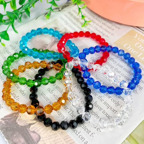 200pcs 6mm Round Crystal Glass Beads Round Faceted Beads Spacer Beads for Jewelry Making Bracelet Earring Necklace Wind Chimes Suncatchers DIY Cra...