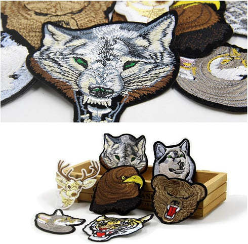 13pcs Assorted Lion Tiger Leopard Wolf Deer Eagle Embroidered Safri Animal Patches Sew Iron on Applique Badge (Assorted)...