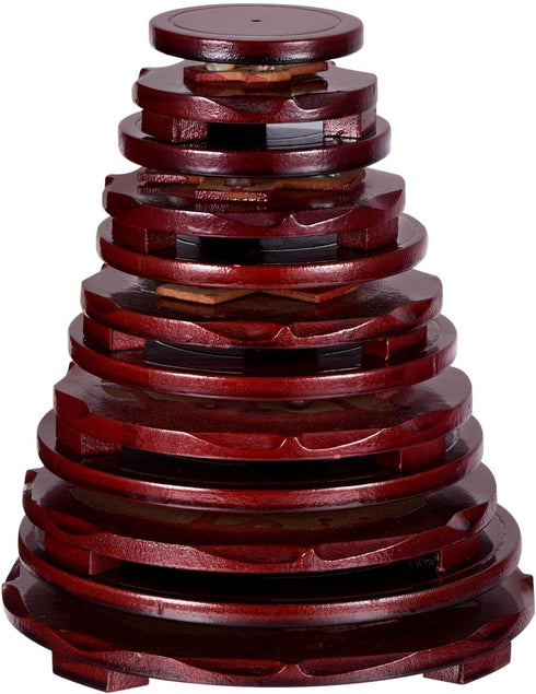 PATIKIL Planter Display Stand, 6.7 Inch Dia Round Bonsai Stand Imitation Wood Style Rotatable Home Decor Display for Table Lamp Teapot Base...
