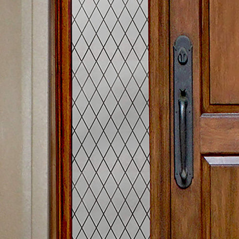 Gila® Privacy Décor Frosted Lattice Sidelights Entryway Residential Window Film DIY Static Cling No Glue No Adhesive 1ft x 6.5ft (12in x 78in) (6....