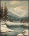 Posterizer 1 pcs-snowy winter nature scene with a lake-3-Landscape & Nature Art-GIft for Men Women Teens-Living Room Bedroom Decor- unframed wall ...
