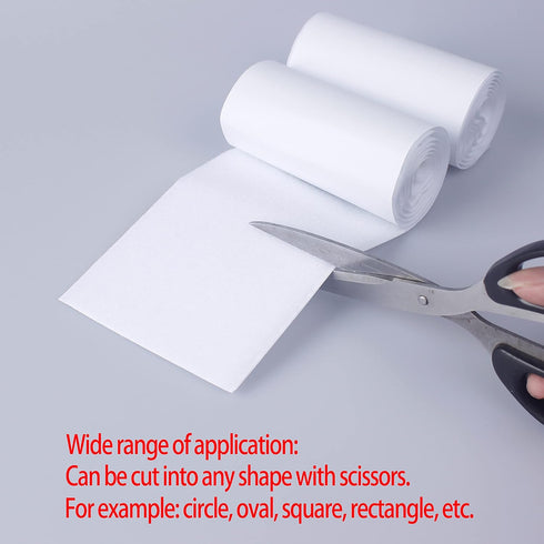 4 Inches Width 1 Yards Length | self-Adhesive Hook and Loop Style Sheets | Super Sticky Glue Nylon Patch | Strips | Patch | Fastener,White (4in x ...