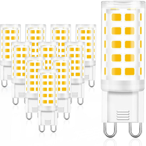GOLSPARK 10 Pack G9 LED Bulbs 4W 5000k Daylight White, G9 40W Halogen Replacement Light Bulbs, AC120V G9 Bi-pin Base T4 LED Bulbs for Chandelier W...
