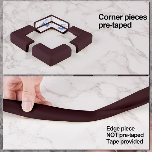 Baby Proofing Edge and Corner Guards, Safety Furniture Bumper with 3M Double-Sided Tape, Child Corner Protector for Fireplace, Table, Stair, Cabin...