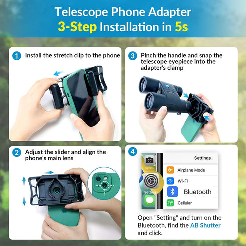 APEXEL Telescope Phone Adapter, Binocular Photo Adapter for Android & iPhone, Phone Holder Mount for Telescope, Monocular, Binocular, Microscope, ...