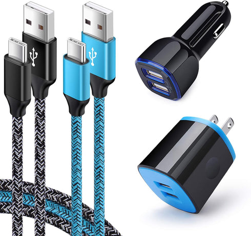USB C Charger Set for Samsung Galaxy A17 A16 A15 A14 5G S25 S24 FE A01 A71 A51 A11 A10e S23 S22 S21 A13 A20 A21 A50 A9, USB Wall Charging Block Cu...
