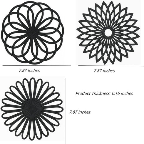 Silicone Trivets for Hot Dishes, Trivet Mat Hot Pads for Kitchen, Trivets for Hot Pots and Pans, Multi Purpose Silicone Heat Resistant Mats for Ta...