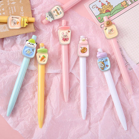 LiQunSweet 50 Pcs Water Cup Shape Cow Carrot Rabbit Monkey Pig Panda Cat Chick Bear Flatback Bottle Beads for Phone Case Earrings Keychains Access...