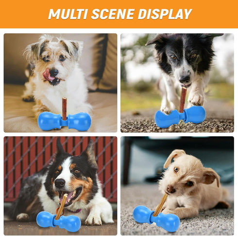 2024 Upgraded Bully Stick Holder for Dogs, Dog Treat Chew Holder, Fits All Dog Sizes?Security Hold Device, Small/Blue....