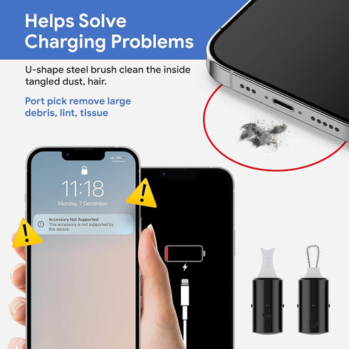 12 in 1 iPhone Cleaning Kit for Charging Port Cleaner,Phone Cleaning Kit for iPhone/Airpod/iPad/Charge Port Cleaning Tool,Safely Clean Lightning C...