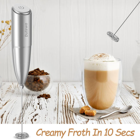 Hand Mixer Milk Frother for Coffee - Dutewo Frother Handheld Foam Maker for Lattes, Electric whisk Drink Mixer Mini Foamer for Cappuccino, Frappe,...