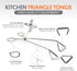 UPIT Kitchen Triangle Tongs for Cooking, Heavy Duty Stainless Steel Scissor-Shaped Serrated Serving Plier for Barbeque, Vegetable, Fruits, Food, M...