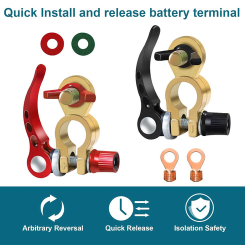 2 PCS Battery Terminals, Battery Terminal Connectors, Quick Release Battery Terminal, Car Battery Terminal...