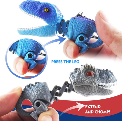 DINOBROS Surprise Eggs with Dinosaur Toys Inside, Mystery Eggs Toy Filled with Dino Chomper Keychains Birthday Party Favors for Boys and Girls 3-5...