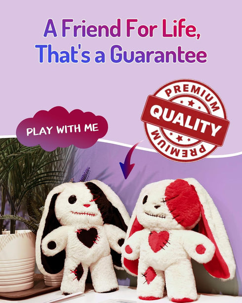 Crazy Bunny Toys for Kids,Cute Dreadful Bunny Stuffed Animal Long-Eared Standing Toy, Adorable Easter Anxiety Rabbit Plushie Birthday Gift for Kid...
