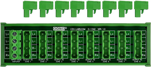 OONO Whole House Audio Stereo 8-Zone Speaker Distribution Module with DIN Rail Mount Carrier...