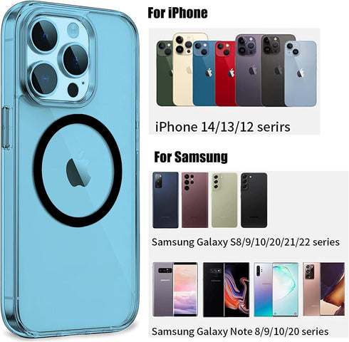 4PCS Magnetic Wireless Charger Universal Metal Rings,for MagSafe-Compatible Charger on iPhone 14/13/12 Pro/Max/Mini Case and Samsung Galaxy...