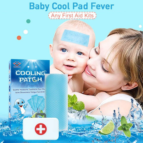 30 Sheets Cooling Patches for Fever Discomfort & Pain Relief, Cooling Relief Fever Reducer, Soothe Headache Pain, 10 Count Per Box (3 Boxes)...