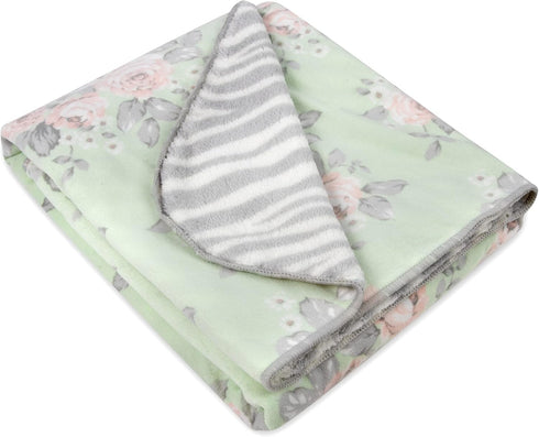 Sherpa Fleece Baby Blankets for Boys and Girls – Colorful, Reversible Baby Blankets for Newborns, Infants, Toddlers, and Nursery (Floral & Zebra)...