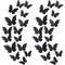 Outus 120 Pieces Black 3D Layered Butterfly Wall Decor Removable Butterfly Stickers Hollow Mural Decals for Birthday Cake Decorations Crafts Bouqu...