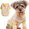 Striped Dog Sweater for Small Dogs Winter Sweatshirt Warm Pet Puppy Clothes Doggie Cat Clothing, Pink Yellow, XLarge...