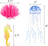 Lpraer 6 Pieces Glow Aquarium Ornaments Artificial Glow Floating Jellyfish Seahorse Anemones Silicone Simulation Fish Tank Decorations for Fish Ta...