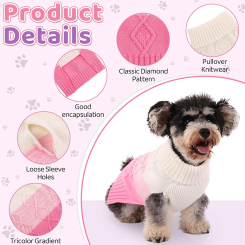 ASENKU Warm Dog Sweater for Small Medium Dogs,Pet Sweaters for Fall Winter Dog Clothing,Thicked Pullover Puppy Cat Turtleneck Sweater for Doggie C...