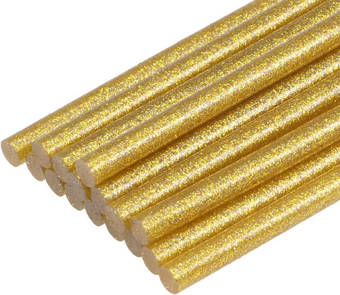 uxcell Mini Hot Glue Gun Sticks 4-inch x 0.27-inch for Glue Guns, Glitter Gold 16pcs...