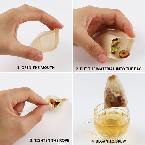 300PCS Tea Filter Bags, Disposable Paper Tea Bag with Drawstring Safe Strong Penetration Unbleached Paper for Loose Leaf Tea and Coffee?6x8CM?...