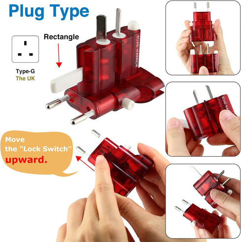 ROAD WARRIOR International Travel Plug Adapter Europe/UK/Australia/USA/India/China Does Not Convert Voltage Slim RW101CR...