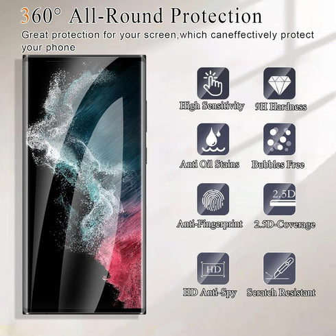 Lyphpe?3-PACK for Samsung Galaxy S22 Ultra Screen Protector Case Friendly, 3D Curved, Screen Protector Galaxy S22 Ultra Tempered Glass cell Phone ...