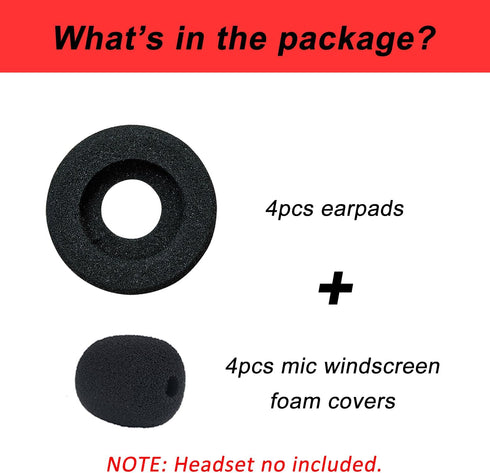 Ear Cushions for Plantronics Headset, Foam Ear Pads Replacement Headphone Covers for Plantronics HW251N 510 520 Blackwire 3210 3220 3310 3320 Jabr...