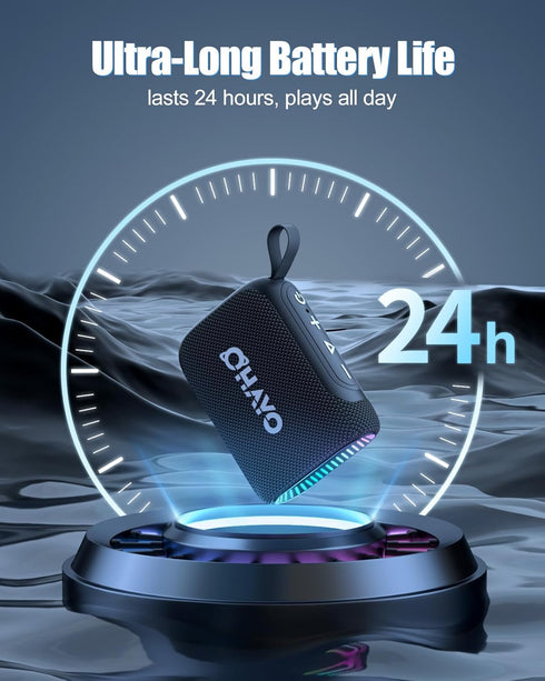 Bluetooth Speaker, Portable Wireless Speaker with RGB Lights, IPX7 Waterproof, 10W Mini Speaker, Bluetooth 5.3, 24H Playtime, Outdoor Speakers wit...