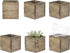 CYS EXCEL Cube Planter Box with Removable Plastic Liner (3"x3"x3")(6 PCS) | Multiple Size Choices Wood Square Planter | Indoor Decorative Window B...