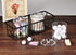 SheeChung 6 Pack Qtip Dispenser Apothecary Jars Bathroom with Labels - Qtip Holder Storage Canister Clear Plastic Acrylic Jar for Cotton Ball, Swa...
