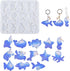 Ocean Series Keychain Resin Silicone Molds Whale Dolphin Seahorse Starfish Shark Crab Casting Molds Jewelry Making Tools for DIY Craft Keychain Ne...