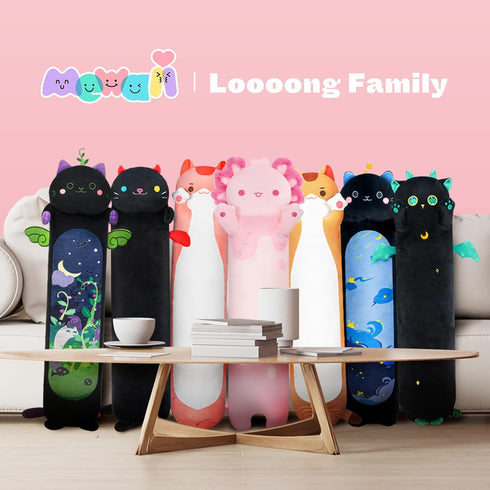 Long Axolotl Plush Pink Body Pillow, 20” Cute Axolotl Stuffed Animals Kawaii Soft Plushies, Axolotl Plush Pillow Doll Toy Gift for Girls Boys...