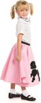1950s Light PInk Poodle Skirt For Girls Costume with Musical Note Printed Scarf For Little Girl | Light Pink Girls Sock Hop Skirt | One Size...