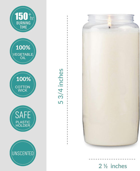 Tribello 6 Day Candles, 6 Pack | 6” White Pillar Candles for Memorial, Religious Ceremony, Party Decor, Emergency Survival | Unscented Slow Burnin...