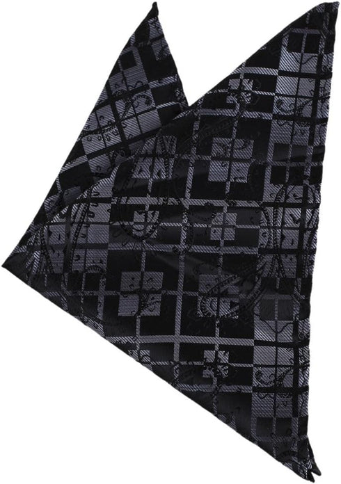 Dan Smith Handkerchief For Wedding Floral Pocket Squares Black Silky Microfiber Fabric DEE7B31D Black,Dim Gray...